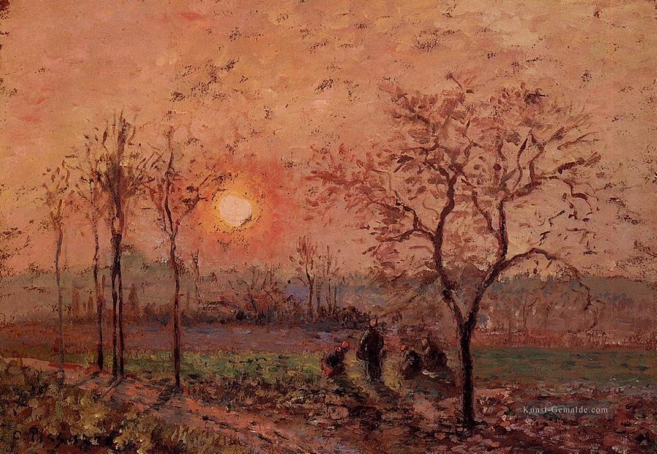Sonnenuntergang 1872 Camille Pissarro Szenerie Ölgemälde